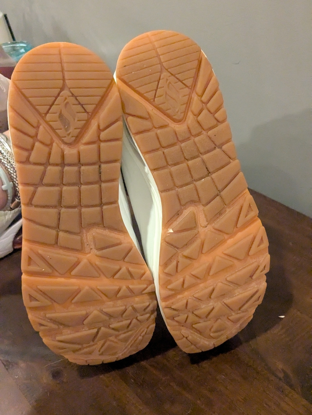 Skechers Women's White Casual Leather Sneakers - Picture 5 of 6
